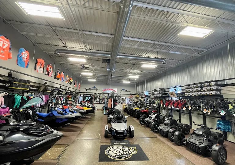 Boat Trader Florida showroom with jet skis